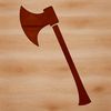 Sturdy Hand Tool Design A 2D illustration of a classic axe tool with a sturdy handle and sharp blade.