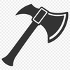 An illustrated axe, designed as a vector graphic tool for various cutting machines and stencils.