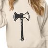 Beautiful Metal Axe Graphic A high-resolution vector graphic illustration of a metal axe with a wooden handle.