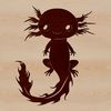 Axolotl salamander aquatic animal illustration in vector format.