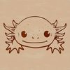 Axolotl Digital Drawing with Feathery Gills A digital illustration of a Mexican salamander with feathery gills and eyes.