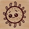 Illustrative representation of a single-celled microorganism.