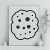 Illustrative vector art representation of a bacterium, ideal for graphic design and digital crafting.