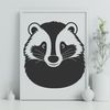 An illustration of a wild animal, a badger, in vector format.