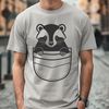 An illustration of a wild badger with distinctive facial features and fur patterns.