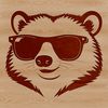 A cartoon badger wearing trendy sunglasses in a playful illustration.