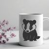 Wild Badger Graphic A stylized graphic representation of a wild animal, a badger, designed as a scalable SVG file.