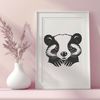 A vector illustration of a badger, a wild animal commonly found in woodland habitats.