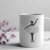 Elegant Ballet Dancer Silhouette A young ballet dancer in a flowing tutu and pointe shoes, posed in a elegant posture.