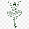 Dainty Dance Pose A female ballet dancer in a flowing tutu, poised in a dynamic pose on pointe shoes.