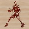 Male Basketball Player in Motion Illustration A stylized illustration of a male basketball player in motion.