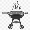 Backyard BBQ Graphics A graphic representation of a backyard BBQ setup, featuring a grill, utensils, and food.