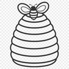Honeycomb Pattern SVG File Illustrated beehive with bees and honeycombs in vector format.