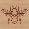 A simple line drawing of a bee, suitable for vector art designs.