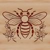 Bee Floral Design SVG Illustration A stylized illustration of a honeybee amidst floral elements.