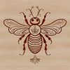 Ornate Bee Clipart A colorful ornate bee illustration designed as vector art.