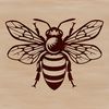 Bee Clip Art Vector Graphics A detailed illustration of a bee with intricate details, suitable for vector art and cutting machine designs.
