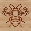 Loving Bee Illustration A simple line-drawn illustration of a bee, suitable for use in gardening and DIY projects.