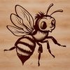 Vibrant Honey Bee in Flight An illustration of a busy honeybee in flight, with detailed vector graphics suitable for digital and craft projects.