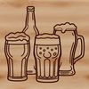 Beautiful Beer Vector Graphics A clear glass holding a cold beer, depicted in detailed vector graphics.