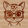 An illustration of a big cat with a distinctive head and markings.