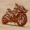 Vibrant Vehicle Illustration A motorcycle illustration with bold lines and vibrant colors.