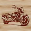 An editable graphic of a motorbike designed with a focus on precision and scalability.