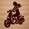 A vector design of a motorbike, ideal for digital artwork and craft uses.
