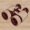 Outdoor Adventure Binocular Illustration Illustrated binoculars for outdoor enthusiasts, perfect for camping trips.