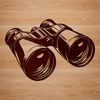 Vector Binoculars Design A pair of binoculars designed as a vector graphic for outdoor enthusiasts.