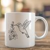 Colorful Perched Hummingbird Vector Art A colorful hummingbird perched on a flower, depicted as a vector illustration.