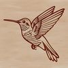 A vector graphic representation of a wild hummingbird spreading its wings to fly.