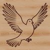 A detailed illustration of a dove, symbolizing peace and serenity in various religious contexts.