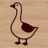 A simple vector illustration of a goose in silhouette.