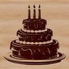 Delicious Birthday Cake Illustration A vector graphic design of a birthday cake suitable for cutting or stenciling.
