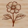 Colorful Single Bloom A colorful illustration of a single wild flower in bloom, set against a neutral background.