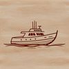 Yacht Silhouette Vector Graphic A graphic representation of a yacht with clean lines and simple design elements.