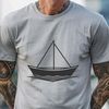 Minimalist Boat Vector Illustration A simple vector illustration of a sailboat with a minimalist design, ideal for crafting or printing.