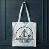 Sailboat in Serene Waters Vector illustration of a sailboat in calm waters.