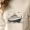Beautiful Boat Illustration A detailed illustration of a boat with bold lines and clean design elements.