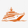 SVG design of a classic sailboat with smooth curves and subtle details.