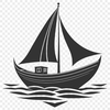Simple Boat Illustration SVG Design A simple illustration of a boat with clean lines and basic details.