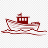 Free Stylized Boat Clip Art A stylized illustration of a sailboat with vector lines and shapes.