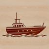 Line Art Boat Vector Graphics A simple line art illustration of a boat, suitable for vector graphics and cutting machine designs.