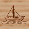 Nautical Design Illustration A high-quality SVG illustration of a boat with detailed design elements.