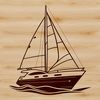 Sailing into Creativity SVG design of a small sailboat with two masts and a single engine.