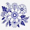 Floral Arrangement Digital Clip Art A digital bouquet of flowers arranged in a decorative style, suitable for various occasions such as weddings or Mother's Day.
