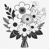 Mixed Floral Bouquet SVG Image An illustration of a bouquet of mixed flowers tied with ribbon.