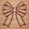 Beautiful Bow Design for Clip Art and Templates A simple bow design made up of a series of curved lines, ideal as clip art or template for various projects.