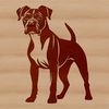 Adult Dog Breed Illustration A standing adult dog breed with a short coat and distinctive markings.